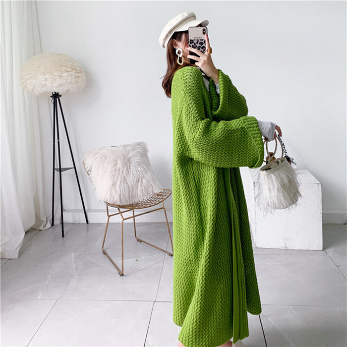 Casual Oversized Knit Cardigan - Korean Style Sweater Coat