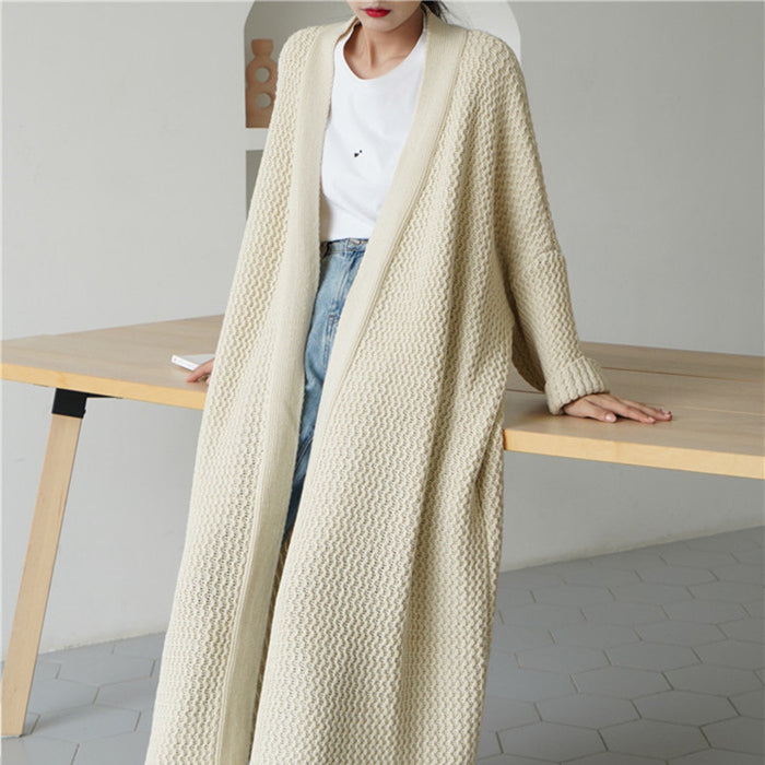 Casual Oversized Knit Cardigan - Korean Style Sweater Coat