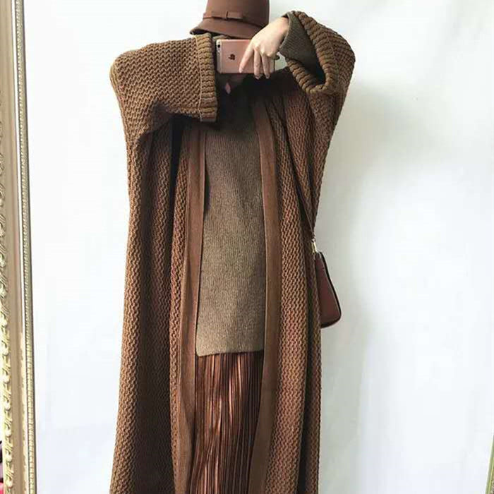 Casual Oversized Knit Cardigan - Korean Style Sweater Coat