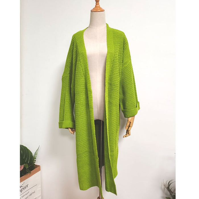 Casual Oversized Knit Cardigan - Korean Style Sweater Coat
