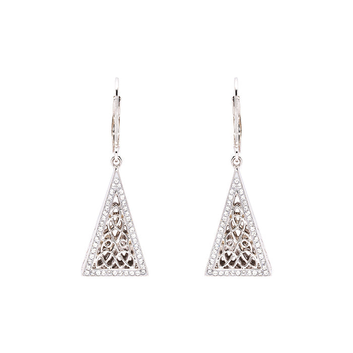 Celtic Triangle Sterling Silver Earrings