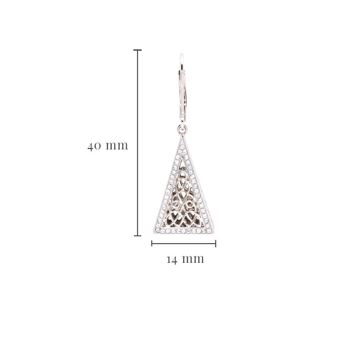 Celtic Triangle Sterling Silver Earrings