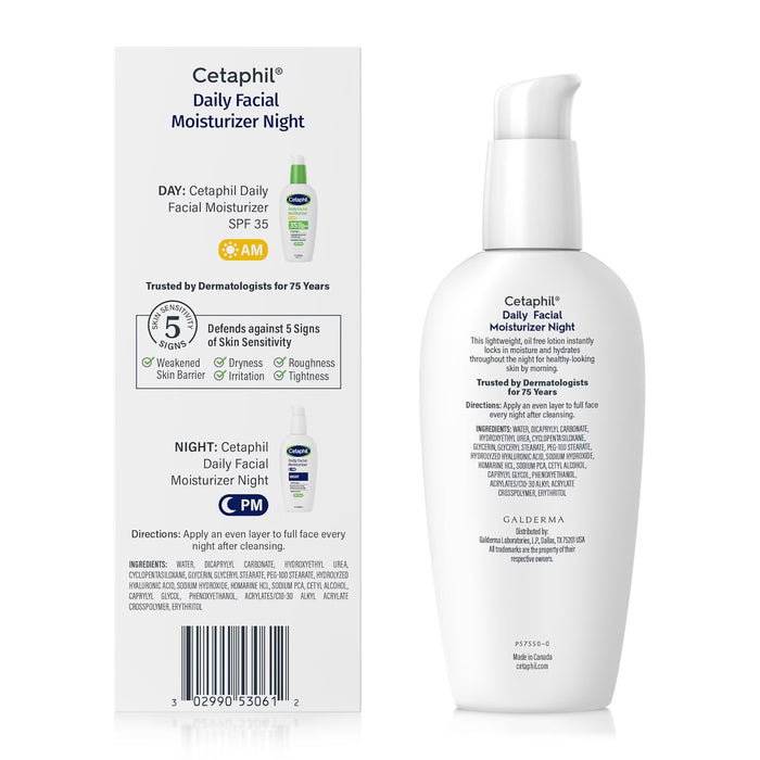 Cetaphil Night Cream Face Moisturizer with Hyaluronic Acid - 3 oz - 12 Pack