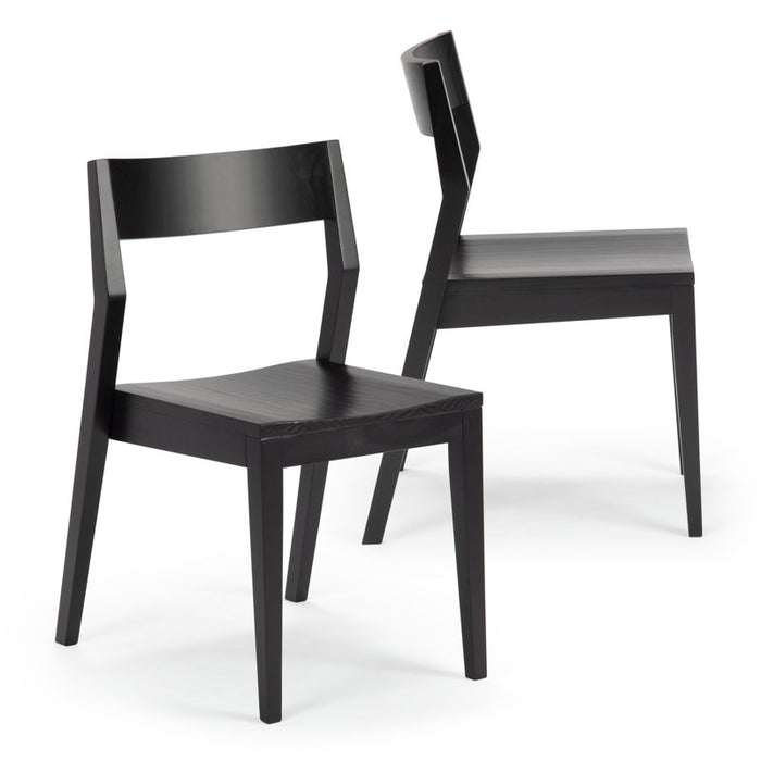 Chaise de designer en bois massif Linzy (lot de 2)