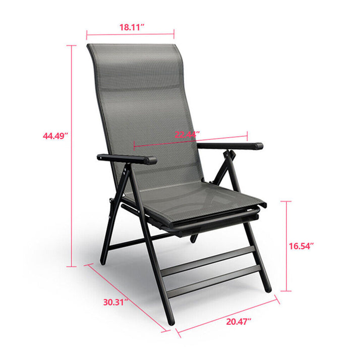 Chaise longue pliante à dossier haut, chaises de jardin inclinables pour la plage