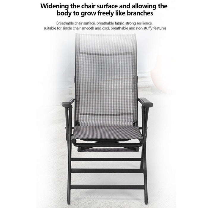 Chaise longue pliante à dossier haut, chaises de jardin inclinables pour la plage