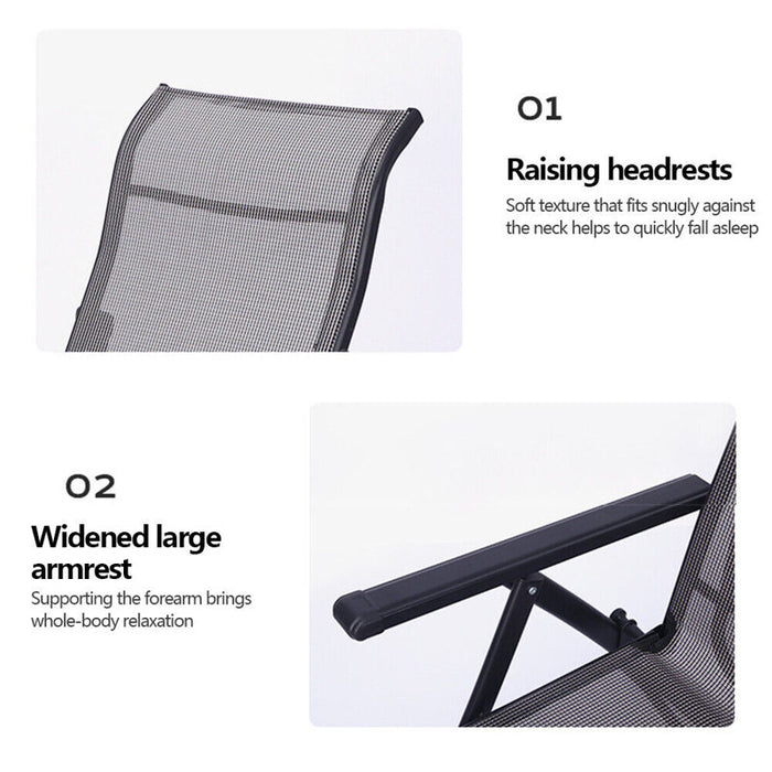 Chaise longue pliante à dossier haut, chaises de jardin inclinables pour la plage