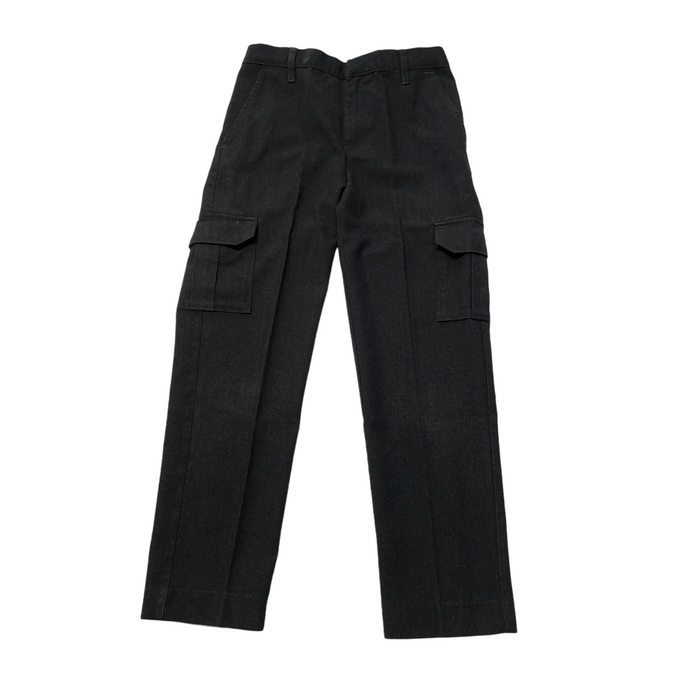 Charcoal boys cargo style adjustable waist school trousers