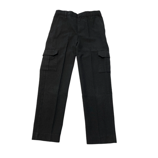 Charcoal boys cargo style adjustable waist school trousers