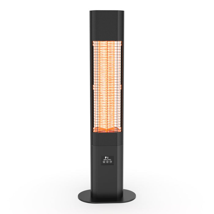 Chauffage électrique de terrasse 1500W avec télécommande, 5 niveaux de puissance, minuterie 24h