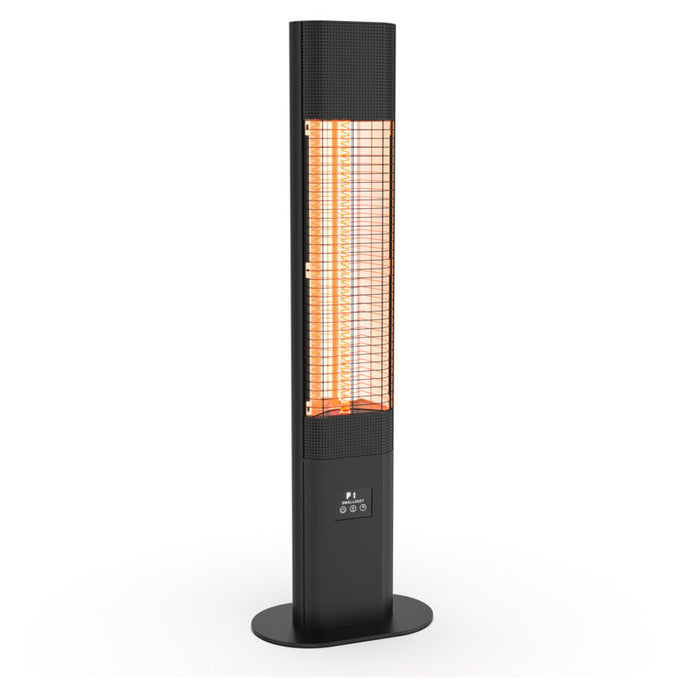 Chauffage électrique de terrasse 1500W avec télécommande, 5 niveaux de puissance, minuterie 24h