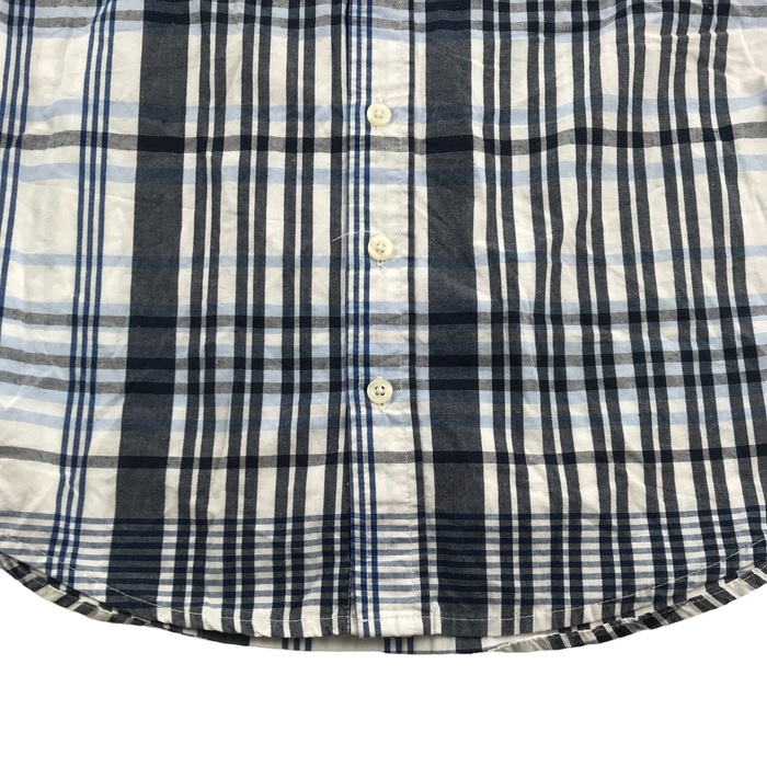 Cherokee 8 years blue and white checked short sleeve shirt