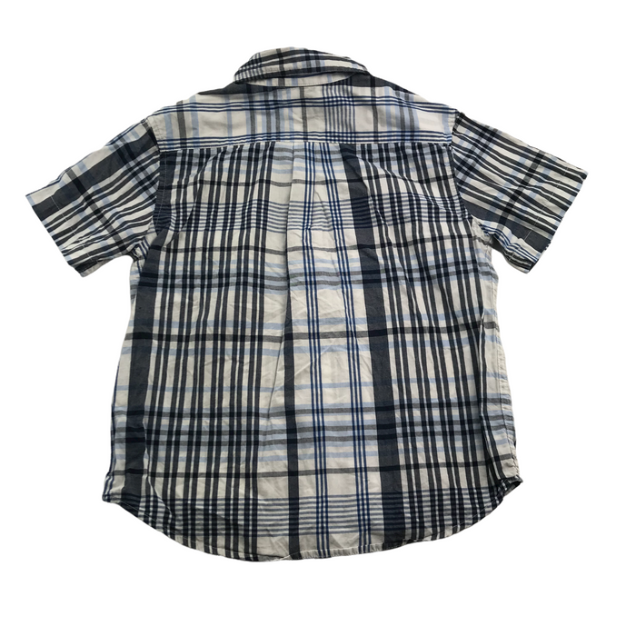 Cherokee 8 years blue and white checked short sleeve shirt