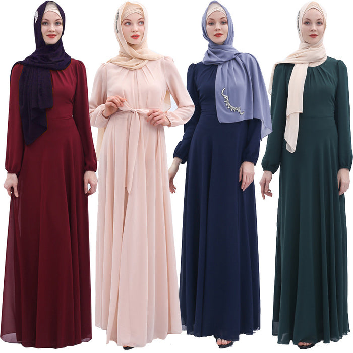 Chiffon Elegant Muslim Photography Dresses 2021  Maxi Dress For women with Hijab