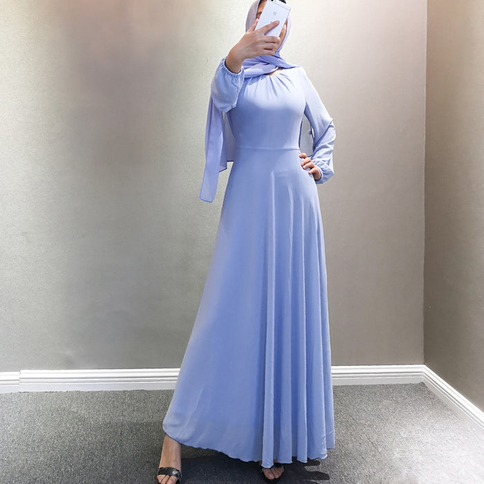 Chiffon Elegant Muslim Photography Dresses 2021  Maxi Dress For women with Hijab
