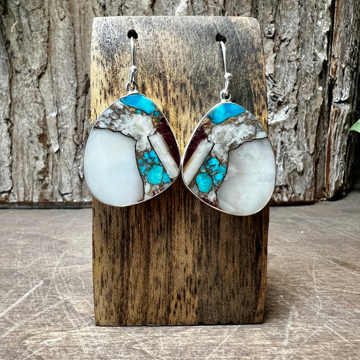 Chocolate Oyster Turquoise Earrings