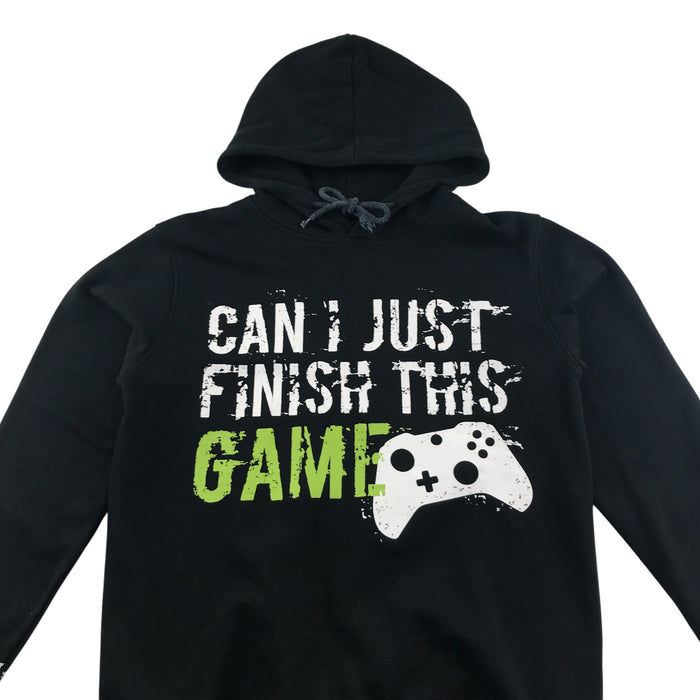 City Comfort 11-12 years black gaming print cotton hoodie