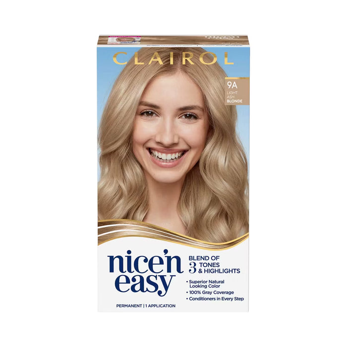 Clairol Nice'n Easy Crème Permanent Hair Color Kit, 9A Light Ash Blonde - 12 Pack