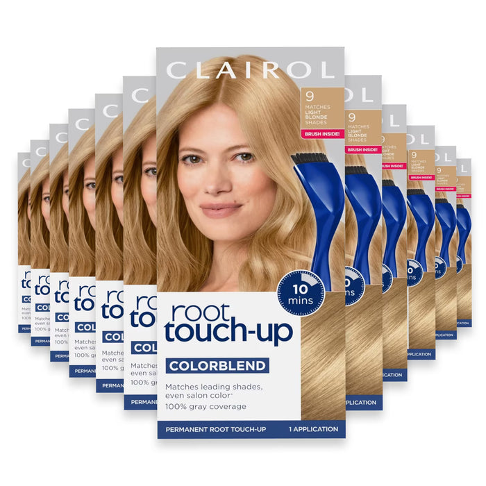 Clairol Nice'n Easy Root Touch-Up Permanent Hair Color Kit, 9 Light Blonde - 12 Pack
