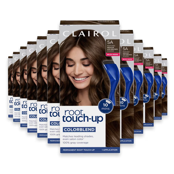 Clairol Root Touch-Up Permanent Hair Color Kit, 5A Medium Ash Brown - 12 Pack