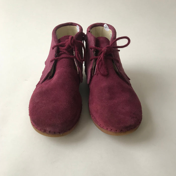 Clarks size UK 2 burgundy leather boots