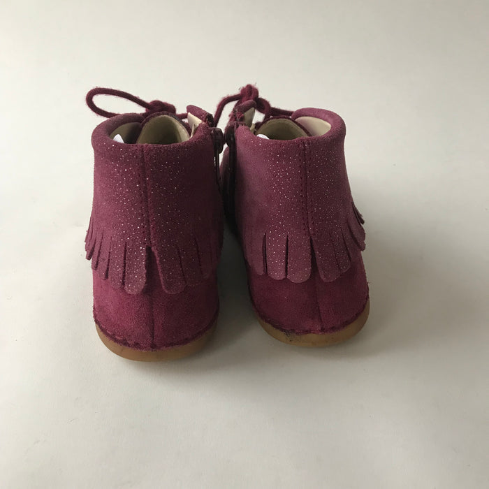 Clarks size UK 2 burgundy leather boots