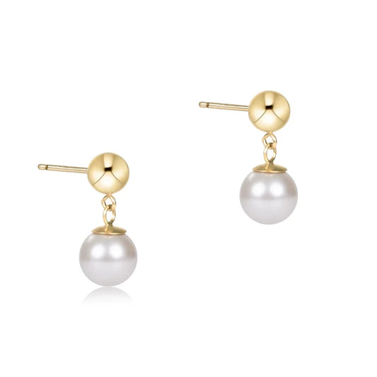 Classic 8mm Ball Drop Stud - Pearl