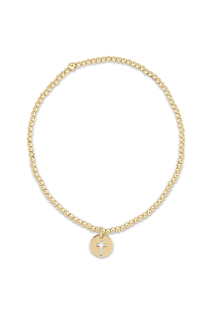 Classic Gold 2mm Bracelet- Blessed Small Gold Disc