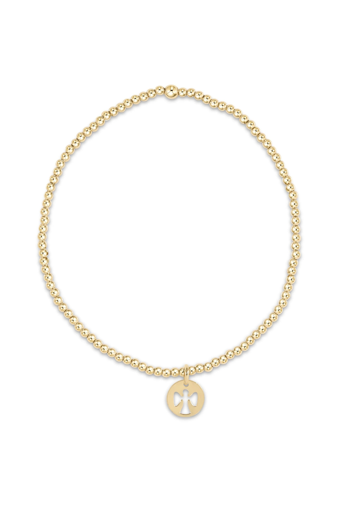 Classic Gold 2mm Bracelet- Guardian Angel Small Gold Disc