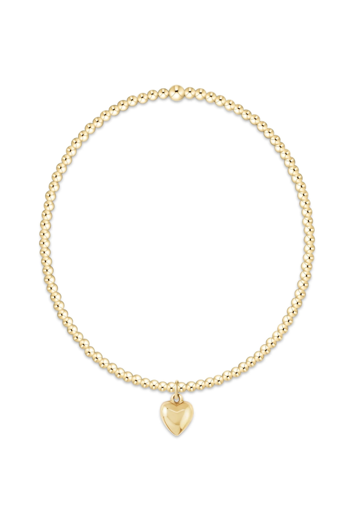 Classic Gold 2mm Bracelet- Love Plush Small Charm