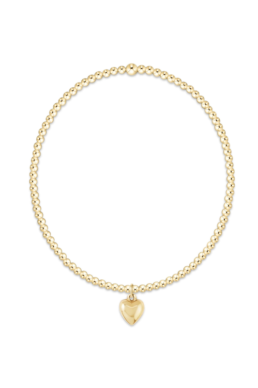 Classic Gold 2mm Bracelet- Love Plush Small Charm
