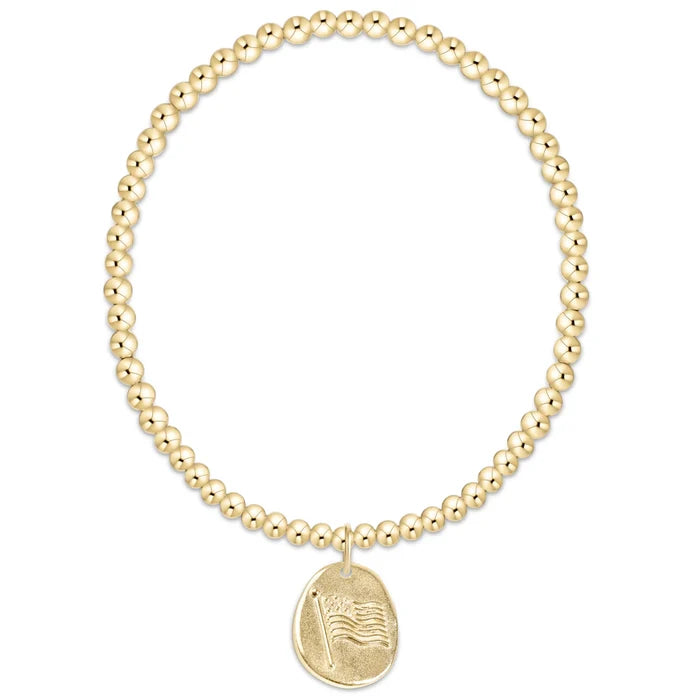 Classic Gold 3mm Bracelet - Inspire America Gold Disc