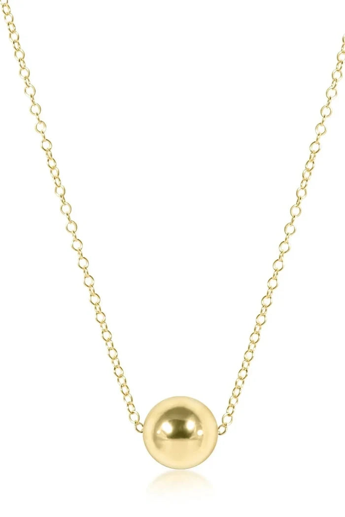 Classic Gold 8mm Bead Disc 16" Necklace Gold