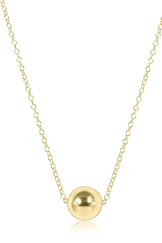 Classic Gold 8mm Bead Disc 16" Necklace Gold