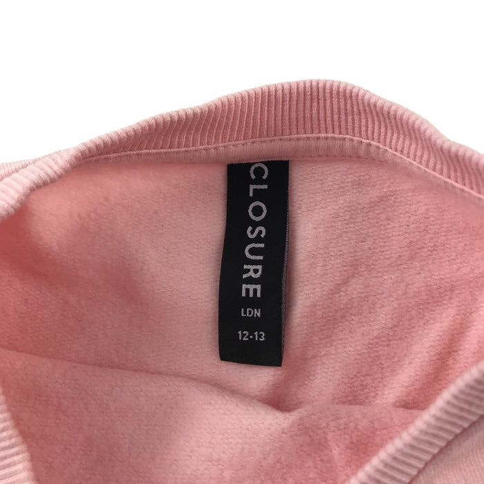 Closure 12 years pink cropped cotton sweater