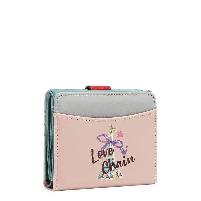 COMPACT HEART BUTTON WALLET