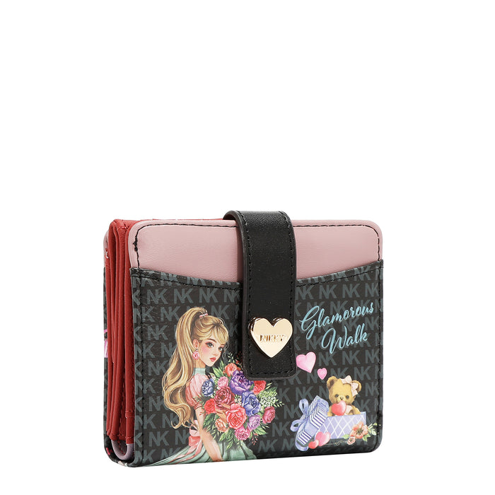 COMPACT HEART BUTTON WALLET