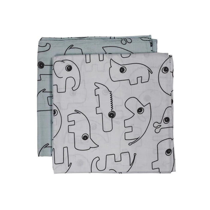 Done By Deer Contour Swaddle 2pk - Grey | Koop.co.nz