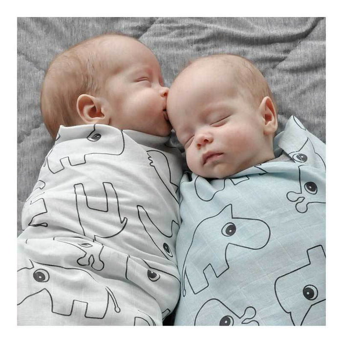 Done By Deer Contour Swaddle 2pk - Grey | Koop.co.nz