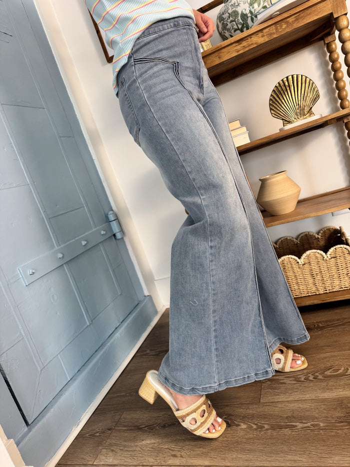 Fate Contrast Stitch High Rise Wide Leg Denim – women's denim
