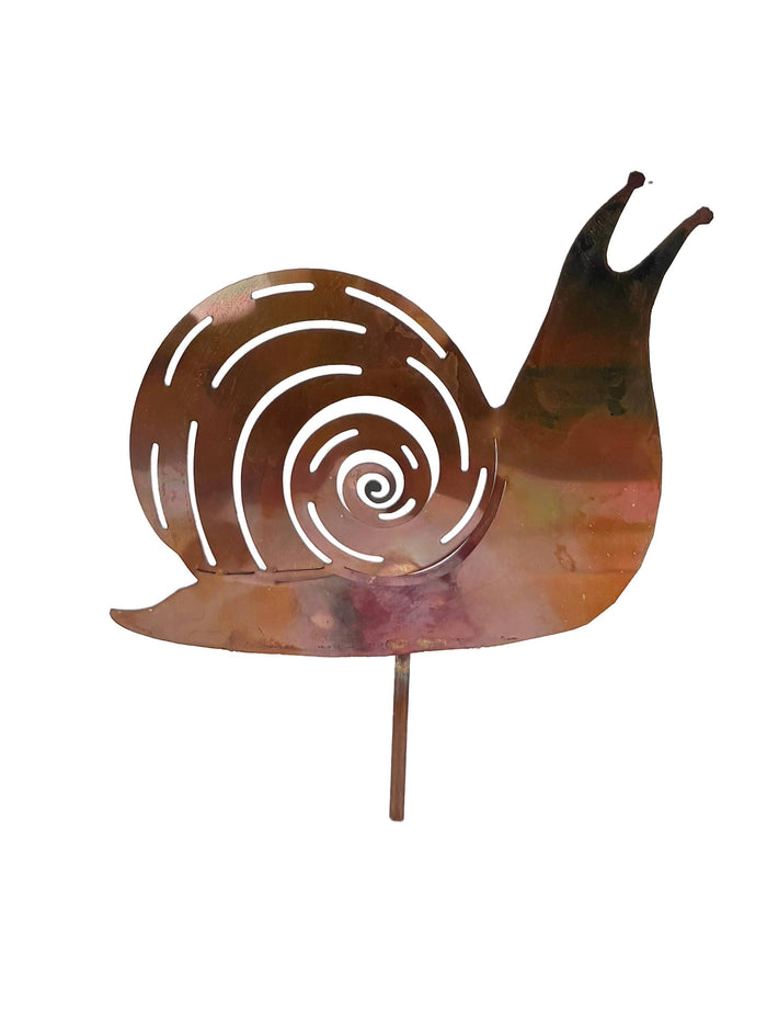 Copper Garden Stake: Snail