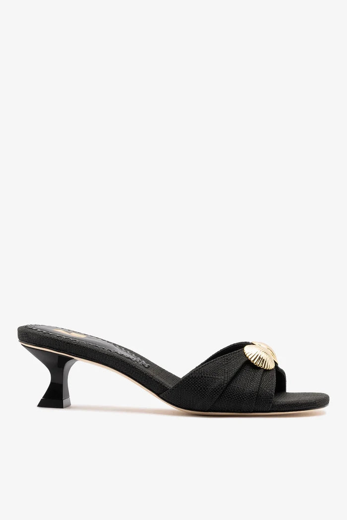Coquile Mule Black Raffia Mule Larroudé