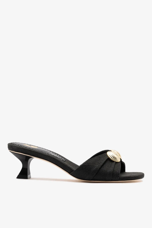 Coquile Mule Black Raffia Mule Larroudé