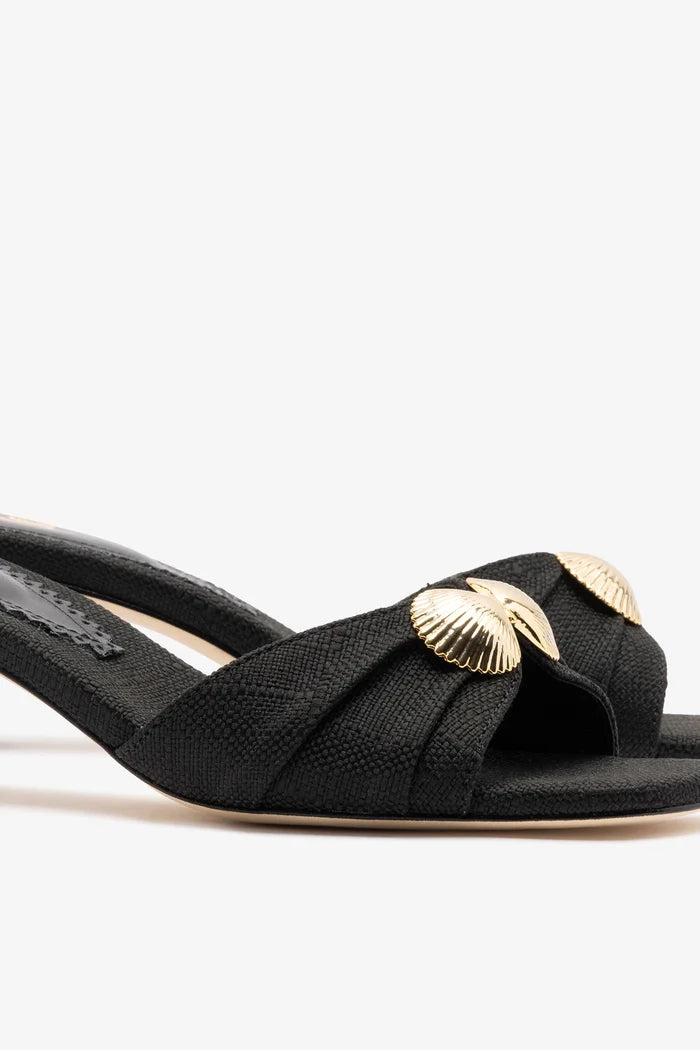 Coquile Mule Black Raffia Mule Larroudé