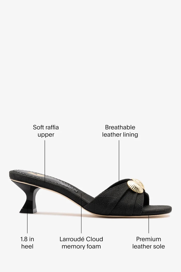 Coquile Mule Black Raffia Mule Larroudé