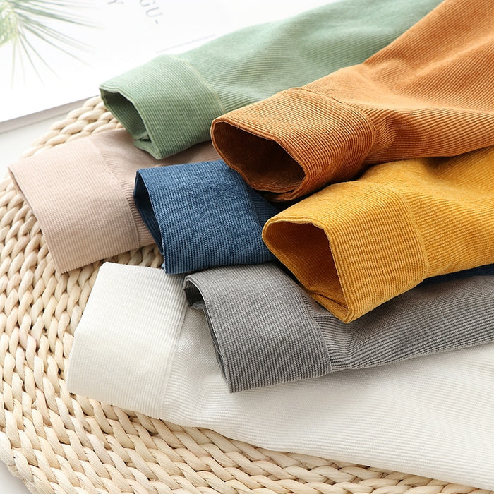 Corduroy Boyfriend-Style Shirt for Women