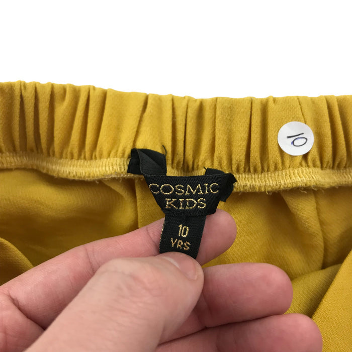 Cosmic Kids 10 years yellow plain with tie waist shorts