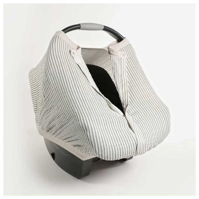 Little Unicorn Cotton Muslin Car Seat Canopy - Grey Stripe | Koop.co.nz