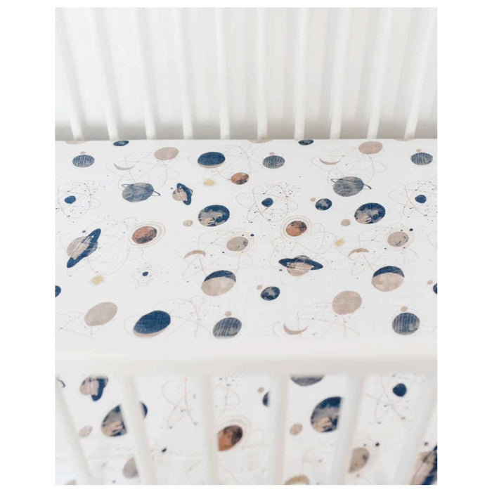 Little Unicorn Cotton Muslin Fitted Cot Sheet – Planetary | Koop.co.nz