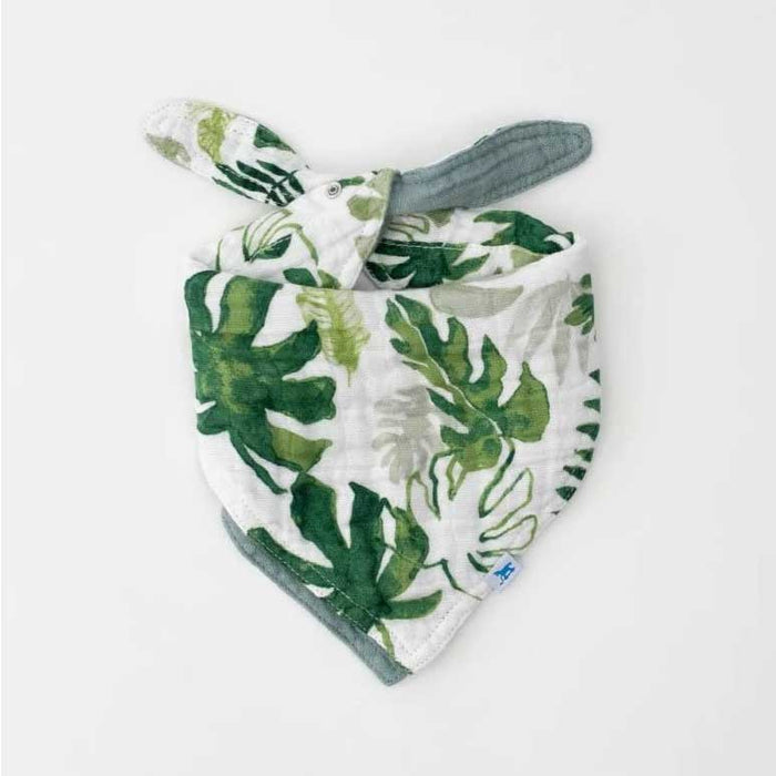 Little Unicorn Cotton Muslin Reversible Bandana Bib - Tropical Leaf | Koop.co.nz